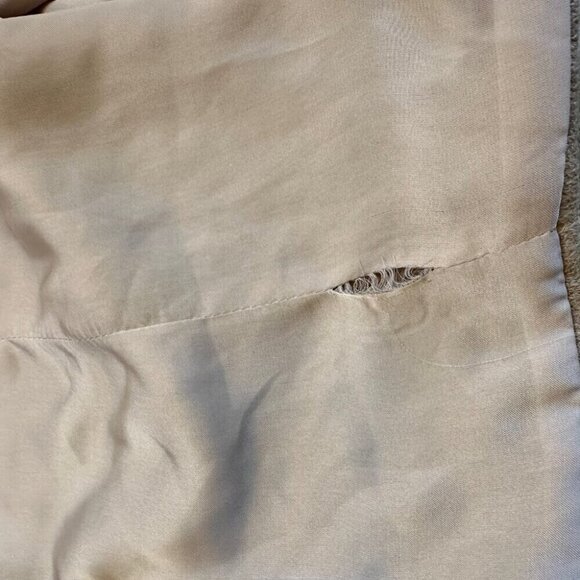 LINE & DOT Fur Vest Size Small in Beige Belted Rabbit Fur Shawl Collar - Picture 2 of 10